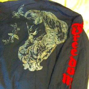 BNWOT VINTAGE MEN ETZO CRAZY EMBELLISHED BLACK LONG SLEEVE SHIRT DRESS YOUR MAN